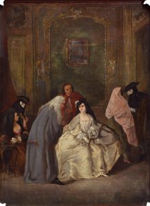 Rencontre du procureur et de sa femme - Imitator of Pietro Longhi