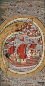 Un serpent monstrueux dévorant la flotte royale, vers 1670-1690