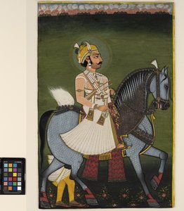 Un thakur de Jhilai à cheval - Indian School