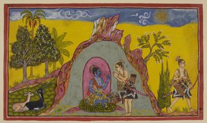 Sur le mont Prasravana, les deux princes attendent l