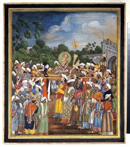 Akbar Shah II reçoit le Résident Britannique, vers 1810