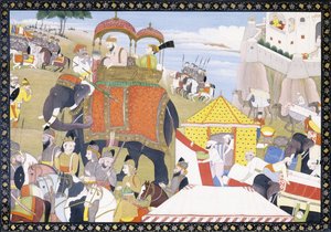 Une illustration du Hamir Hath, début du 19e siècle - Indian School