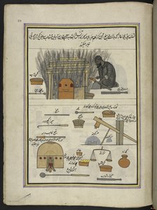 Fabricant de bracelets, 86 dessins reliés en un volume représentant des métiers et occupations au Cachemire, des artisans montrés au travail avec leurs outils et équipements, par un artiste du Cachemire, probablement à Srinagar, c.1850-60