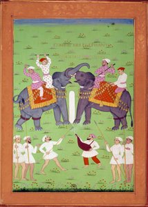 Bataille de deux éléphants à la cour de Shah Alem
