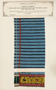 Échantillon de coton brodé de soie blanche et jaune de Sylhet, de The Collection of the Textile Manufacturers of India, par John Forbes Watson, publié en 1866