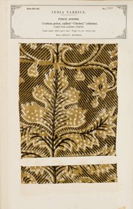Échantillon de coton avec impression chetee (chintz) d