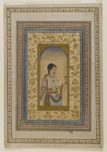 Courtisane à une fenêtre, 18ème siècle - Indian School