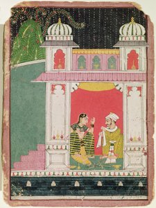 Héroïne et son amant dans un pavillon, vers 1640-50 (encre et aquarelle sur papier)