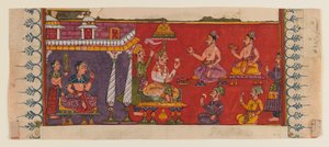 Saints Hommes et Courtisans Assemblés Devant un Prince - Indian School