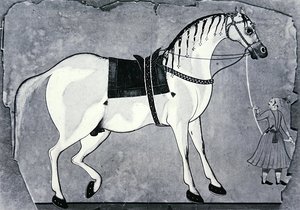 Cheval et palefrenier de l