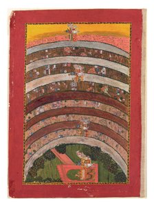 Voyage à travers des terres inconnues, des Voyages de Krishna dans son char, c.1750 - Indian School