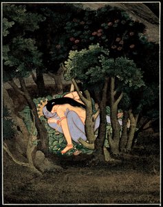Krishna enlacé par Radha - Indian School
