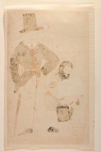 Le Mahant tourne la presse à huile en prison, Album Kalighat, c.1880