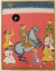 Maharana Raj Singh I de Mewar (règne 1652-80) à cheval, Udaipur (Mewar) Rajasthan, c.1670