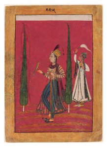 Princesse moghole dans un jardin, c.1700 - Indian School