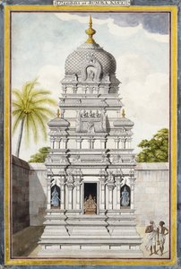 Partie du temple de Jambukeshvara, Srirangam, Tamil Nadu, vers 1800