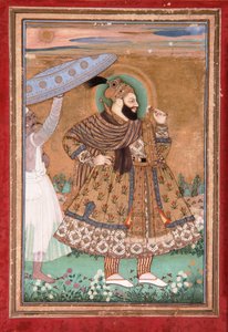 Portrait du sultan Abul Hasan de Golconde, debout - Indian School
