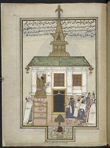 Prédicateur et fidèles à la mosquée en bois de Shah Hamadan, Srinagar, anciennement le sanctuaire de Mahakali Bhagwati