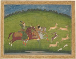 Le prince et la princesse chassent le blackbuck - Indian School