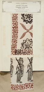 Échantillon de palampore imprimé en coton de Masulipatam à Madras, de The Collection of the Textile Manufacturers of India, par John Forbes Watson, publié en 1866 - Indian School