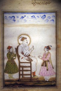 Shah Jahan assis avec des assistants - Indian School