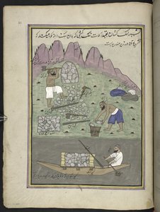 Casseurs de pierres, 86 dessins reliés en un volume représentant des métiers et occupations au Cachemire, des artisans montrés au travail avec leurs outils et équipements, par un artiste du Cachemire, probablement à Srinagar, c.1850-60