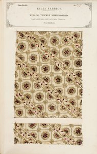 Échantillon de mousseline épaissement brodée de Madras, de The Collection of the Textile Manufacturers of India, par John Forbes Watson, publié en 1866 - Indian School