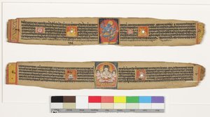 Haut : Heruka dansant ; Bas : Bodhisattva Sadaksari Avalokitesvara et ses serviteurs, c.1150-1200