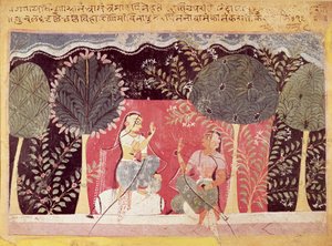 Deux princes dans un jardin, du Gita Govinda