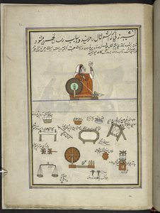 Femme filant de la laine, 86 dessins reliés en un volume représentant des métiers et des occupations au Cachemire, les artisans sont montrés au travail avec leurs outils et équipements, par un artiste du Cachemire, probablement à Srinagar, c.1850-60 - Indian School