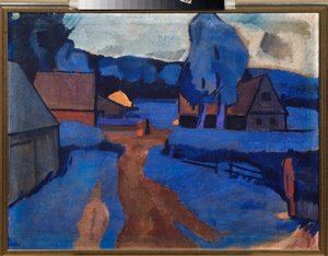 Paysage bleu (Peinture de Iosiph Solomonovich Shkolnik) - Iosiph Solomonovich Shkolnik