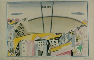 Décor de scène pour la tragédie Vladimir Maïakovski par V. Maïakovski, 1913