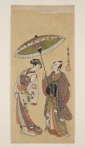 Acteurs Ichikawa Yaozō II en Soga no Jūrō et Segawa Kikunojō II en Ōiso no Tora - Ippitsusai Bunchō