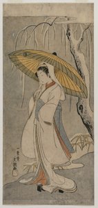 Segawa Kikunojo II en tant que la Demoiselle Héron de la série Théâtre Ichimura, 1770 - Ippitsusai Bunchō