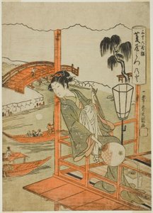 La courtisane Mitsunoto de la maison Hishiya, de la série "Trente-six fleurs" - Ippitsusai Bunchō