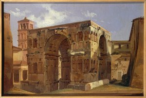 Italie, Rome, Arc de Janus au pied de la Via Velabro