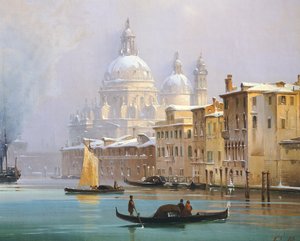 Venise couverte de neige, par Ippolito Caffi - Ippolito Caffi
