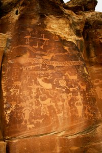 Site de pétroglyphes de la grue du Canada dans le canyon de Nine Mile