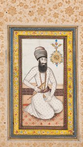 Portrait de Karim Khan Zand, en paire avec Nadir Shah, Qajar Iran