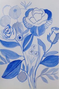 Blue Floral Bouquet - Iria Fernandez