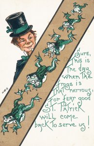 Carte de la Saint-Patrick (lithographie couleur) - Irish School