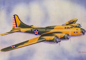Boeing B-17E, Flying Fortress (lithographie couleur)