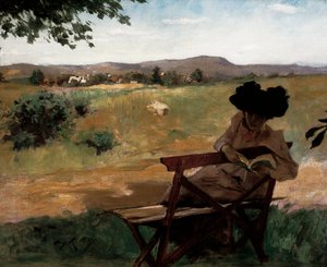 Femme assise sur un banc lisant
