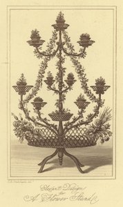 Design élégant pour un support de fleurs (gravure) - Isaac (after) Cruikshank