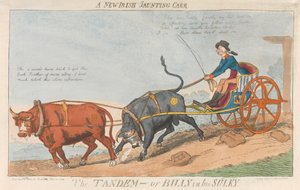 Ein neuer irischer Jaunting Carr. Das Tandem - oder Billy in seinem Sulky - Isaac Cruikshank