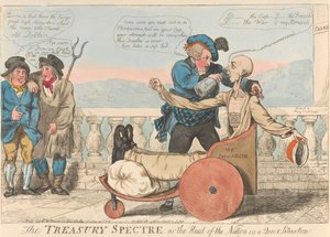 Das Schatzamt-Spektakel oder das Staatsoberhaupt in einer seltsamen Lage - Isaac Cruikshank