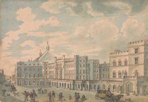 Vue des Chambres des Lords et des Communes depuis Old Palace Yard