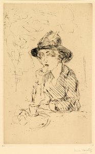 Dame à la table du petit-déjeuner