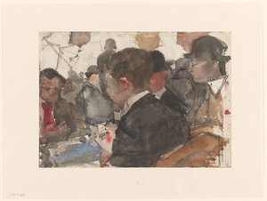 Hommes jouant aux cartes dans un café - Isaac Israels