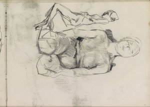 Nu féminin agenouillé et couché - Isaac Israels